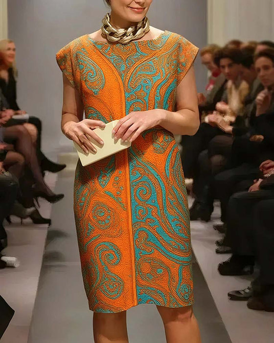 Robe Décontractée Manches Papillon Droite