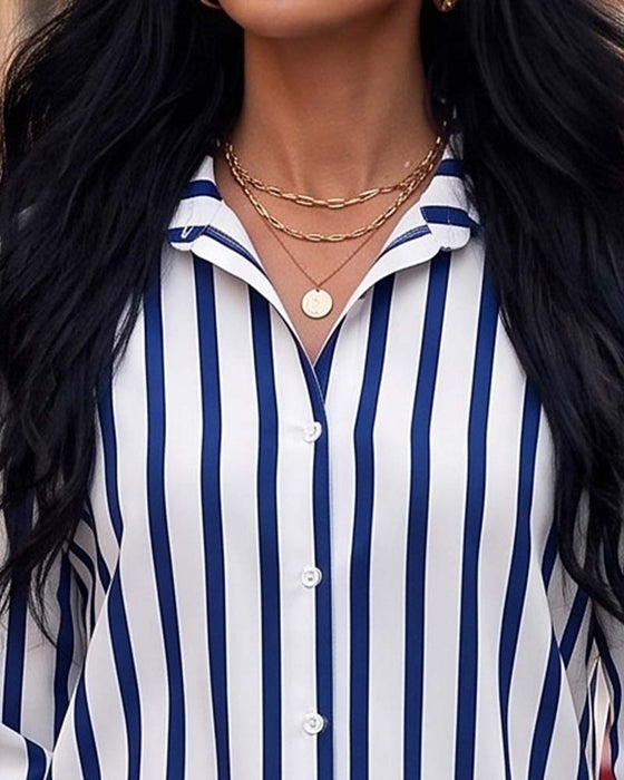 Blouse Rayée Dos Croix Irrégulière