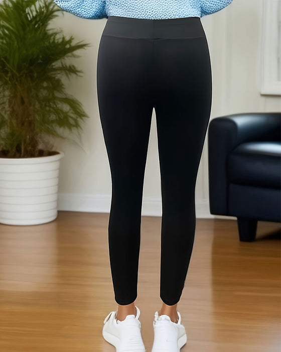 Pantalon Taille Haute Fermeture Éclair Cuir