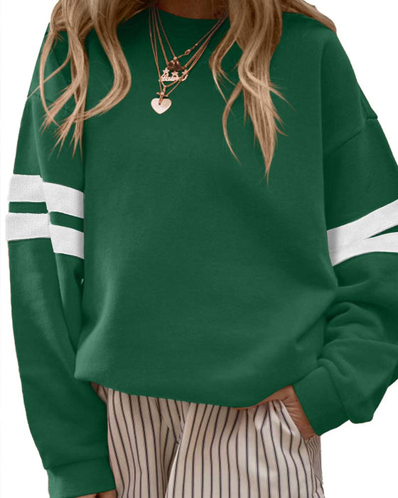 Sweatshirt Col Rond Manches Longues Color-Block