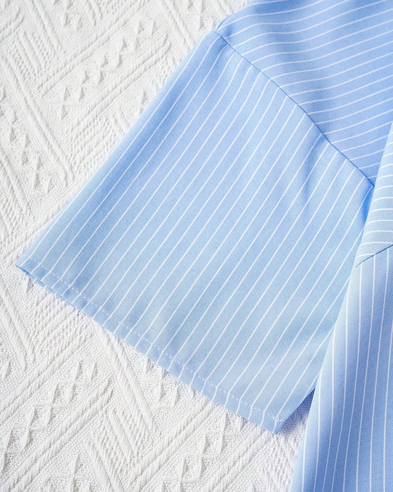 Haut décontracté à col rond et imprimé rayé