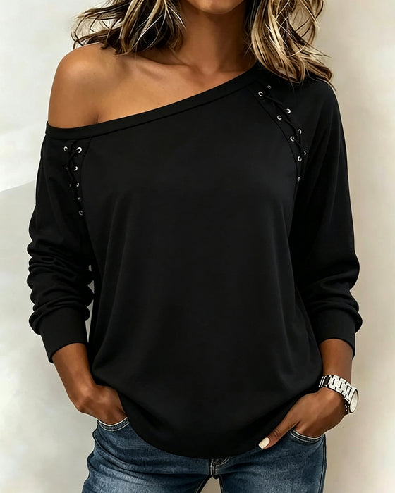 Blouse Élégante Une Épaule Attacher