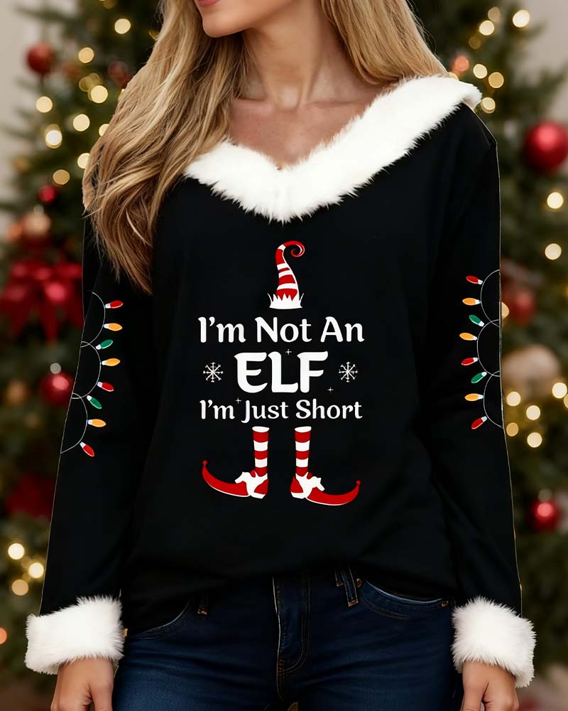 Haut Tendance Imprimé À Col En Fourrure