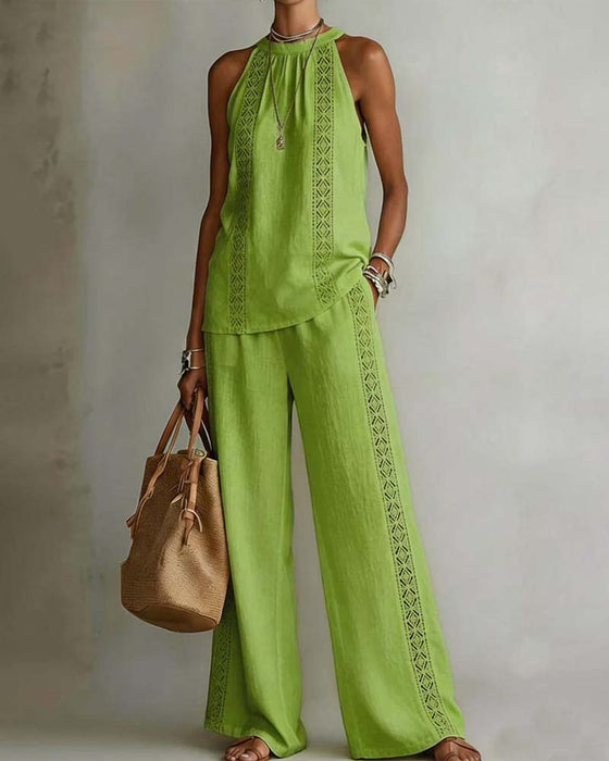 Ensemble Deux Pièces Évidé Halter