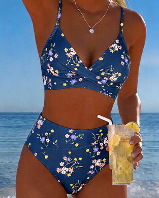 Bikini Sexy Entrecroisé Imprimé Floral
