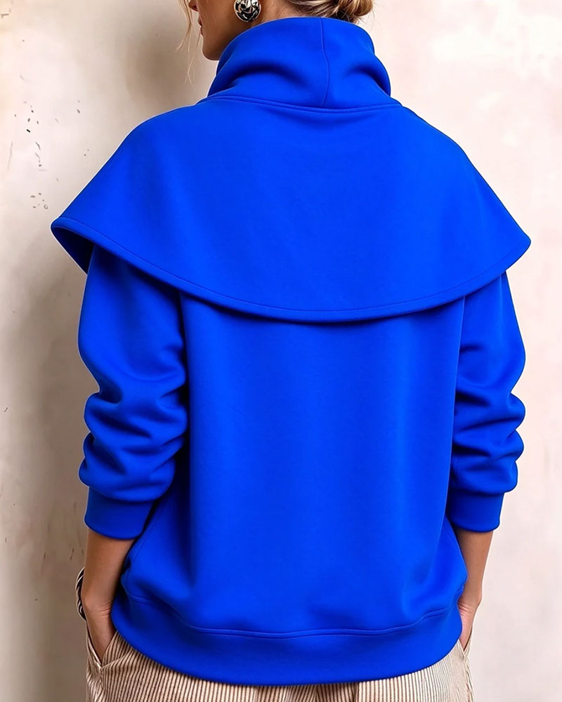 Sweat-Shirt Double Couche Col Roulé