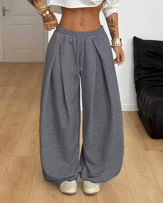 Pantalon De Survêtement Y2K Unie Cordon De Serrage