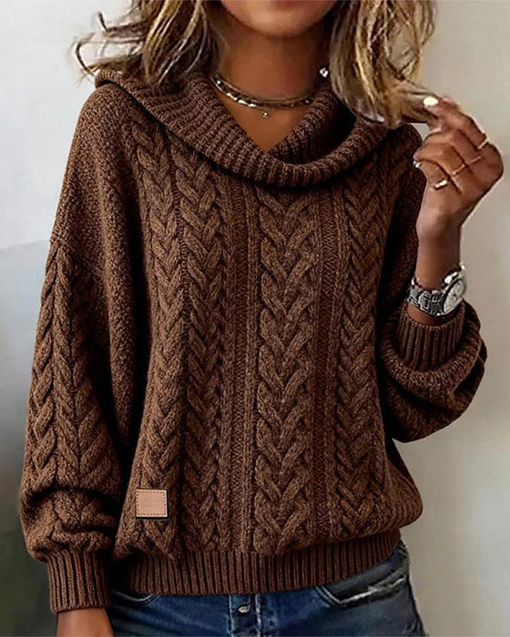 Plain cable knit sweater