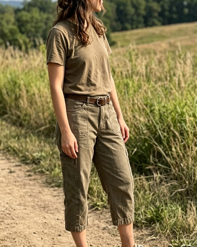 Pantalon Vintage Design Décontracté