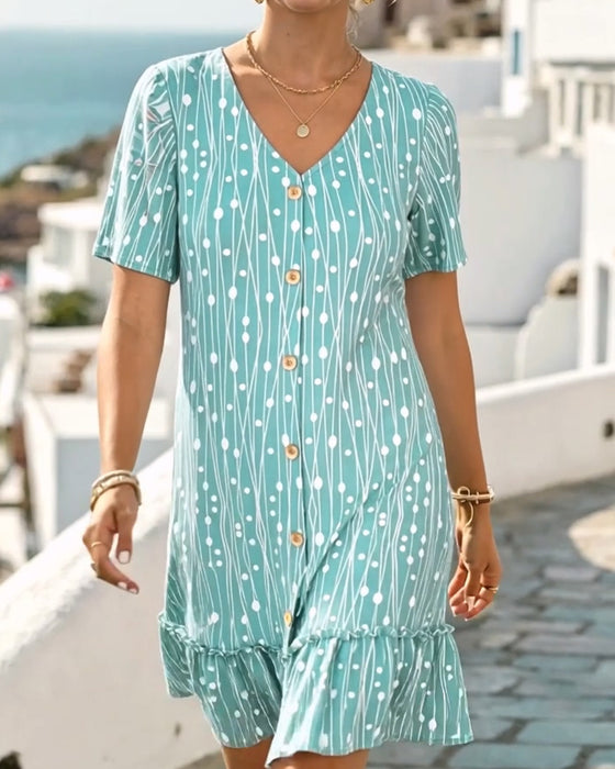 Robe Col V Ligne Col Rond