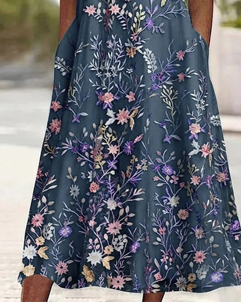 Robe Dentelle Florale Patchwork Ligne A
