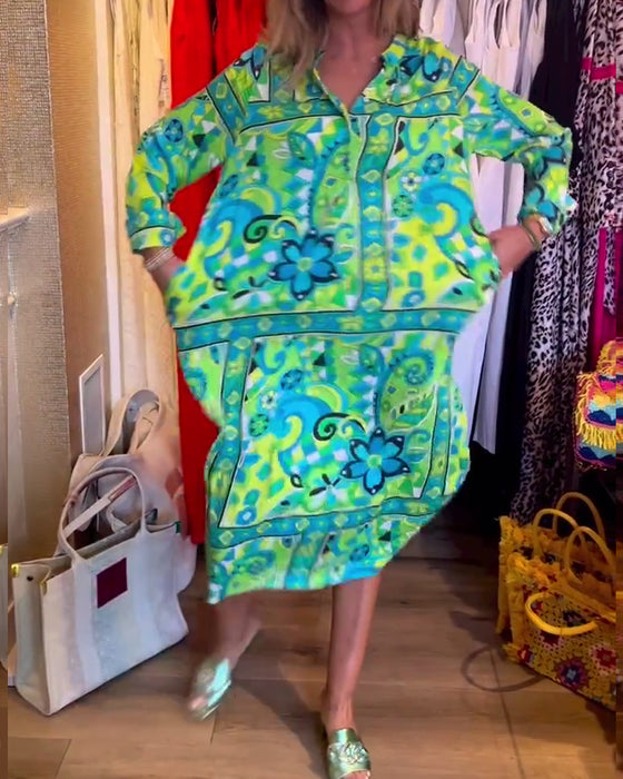 Robes avec coupe ample, imprimés et poches