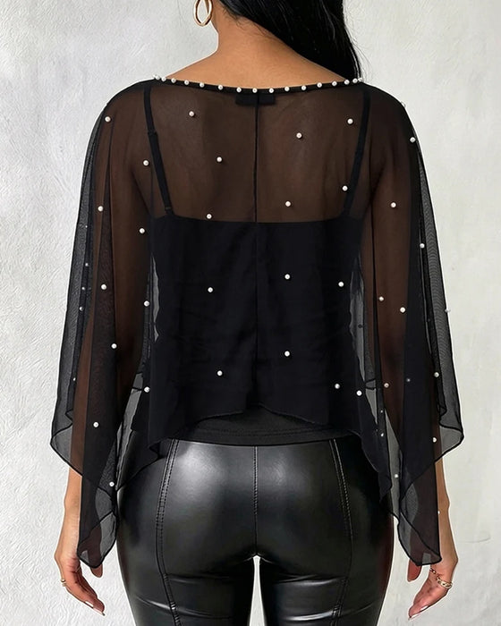 Blouse Col Rond Fente Décontractée
