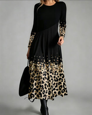 Robe Ombre Léopard Décontractée