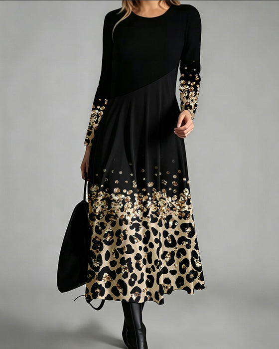 Robe Ombre Léopard Décontractée