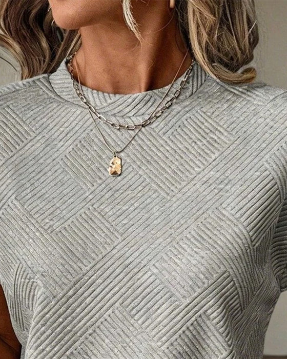 Blouse Unie Col Rond
