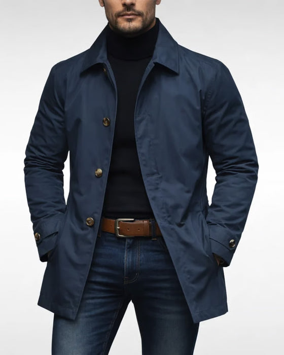 Imperméable Long Manteau | Homme Isolé Bouton Veste Vêtements D'Extérieur