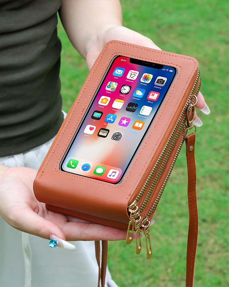 Sac À Téléphone Crossbody Mode Unicolore
