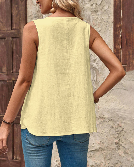 Tank Sleeveless Simple Printed