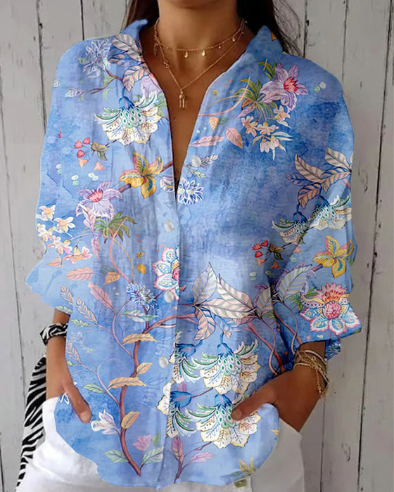 Chemise Mode Imprimé Col Rabattu