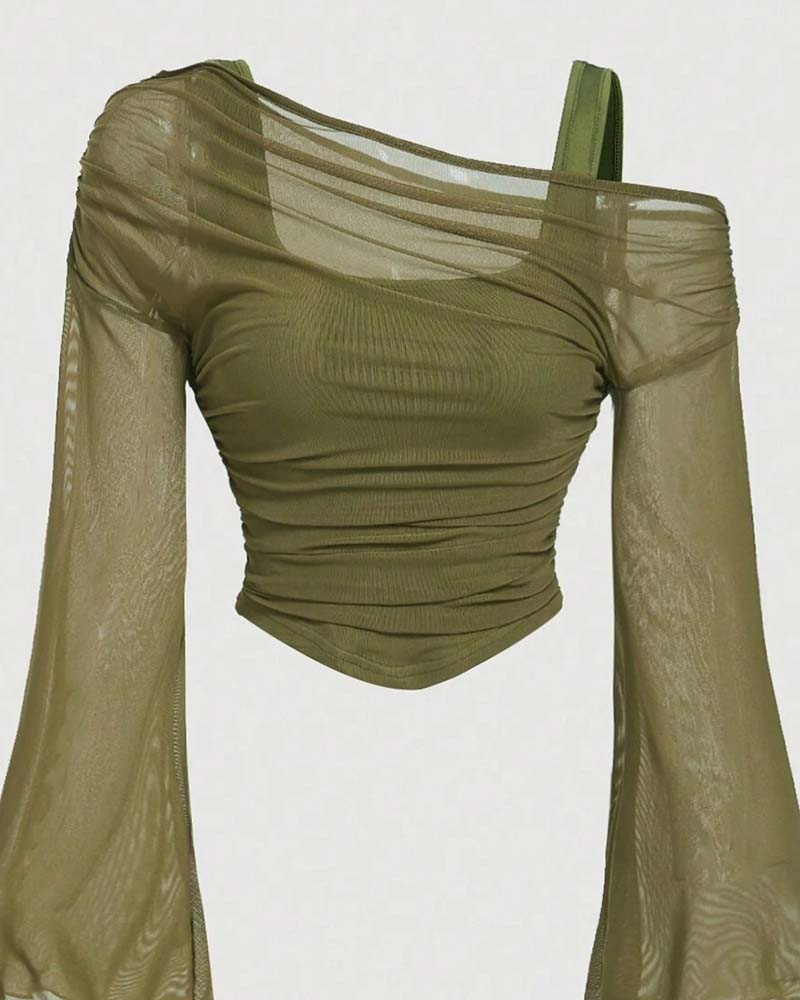 Chemisier Maille Volanté Manche Longue Cami
