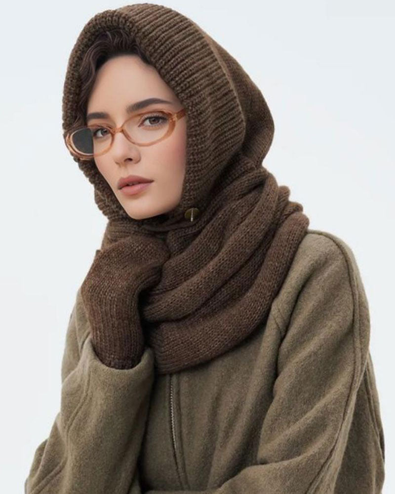Vente En Gros Écharpe À Capuche Tricotée Unie