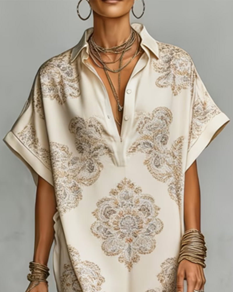 Robe Revers Imprimé Chemise