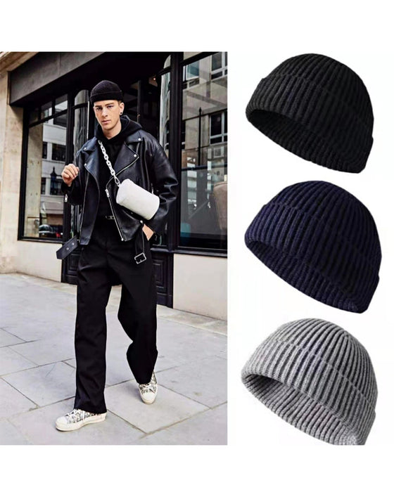 Bonnet Côtelé Tricoté Homme