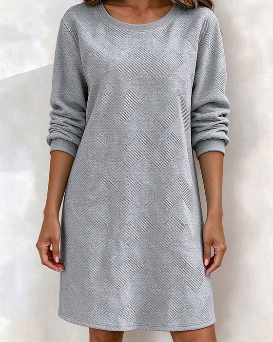 Robe Géométrique Gaufré Sweat Droit