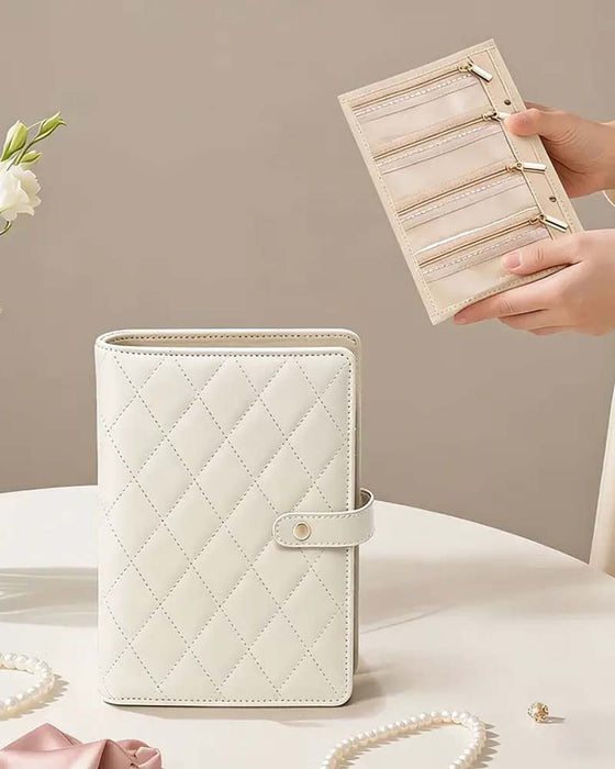 Luxe Matelassé Crème Organisateur De Voyage Accès Facile Compartiments Imperméable Cadeau Pour Elle