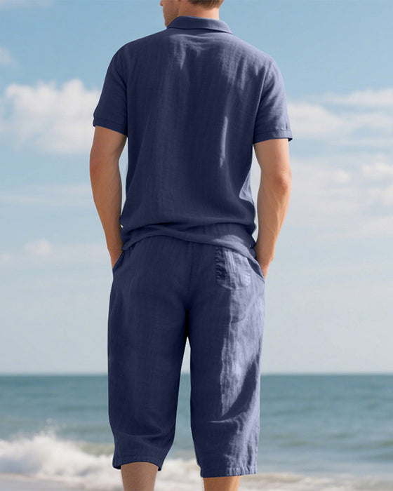 Ensemble Décontracté Pour Homme Composé D'un Polo Et D'un Pantalon 7/8