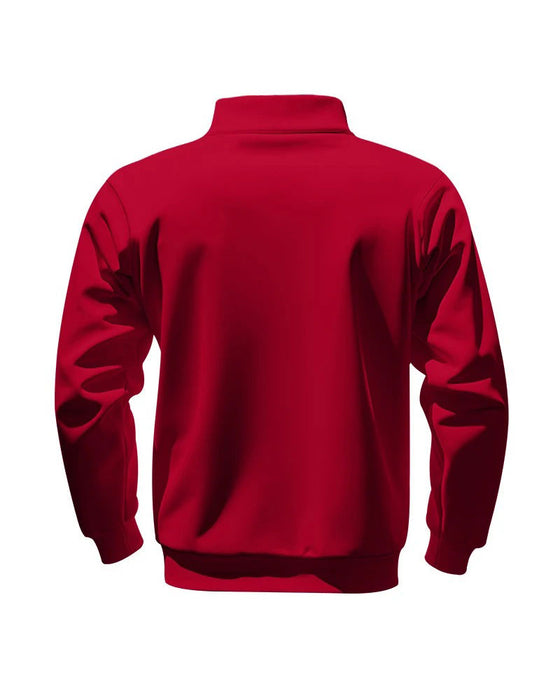 Sweatshirt Couleur Unie Col Montant Fermeture Éclair