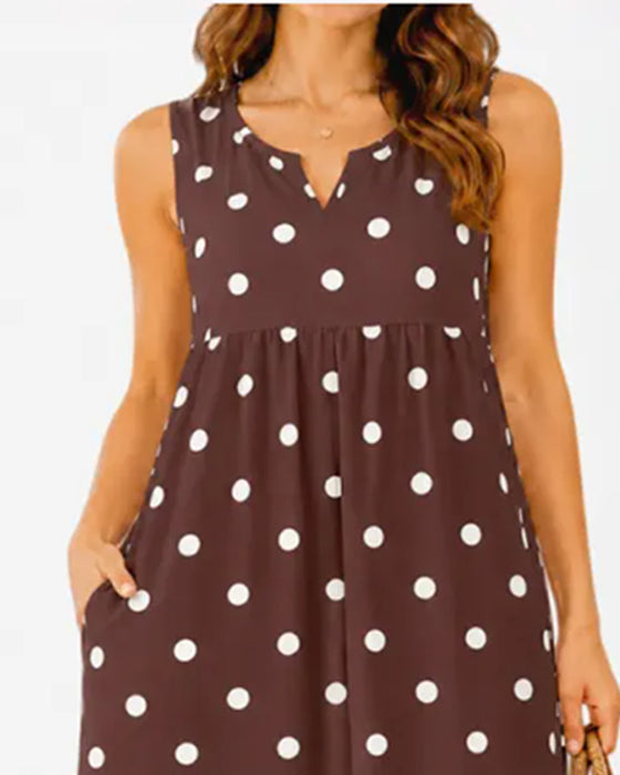 Robe Taille Haute Décontractée Sans Manches