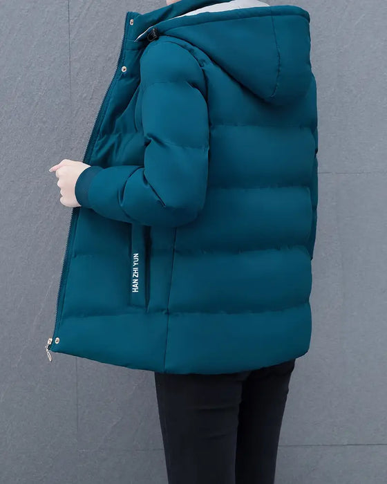 Veste décontractée couleur unie chaude à capuche