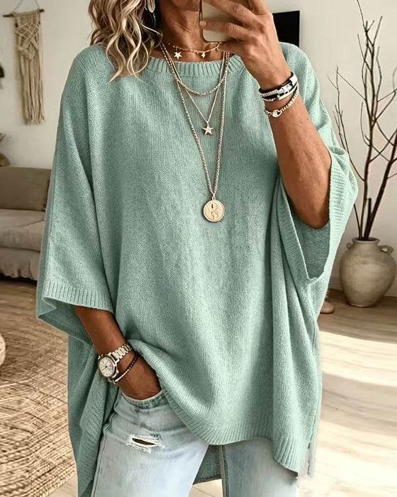 Pull Décontracté Col Rond Uni