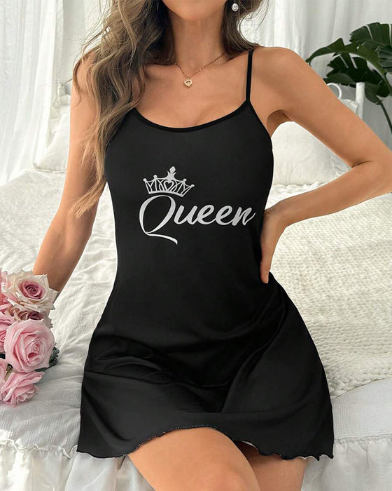 Chemise De Nuit Imprimée Petite Taille Débardeur