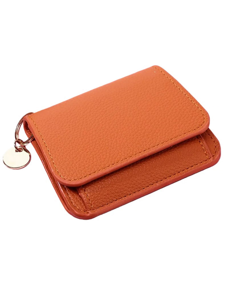 Portefeuille Femme Élégant Minimaliste Court Et Fin