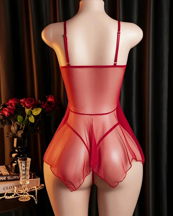 Sleepwear Dentelle Mesh Bretelle Spaghetti