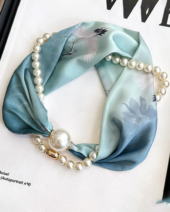 Collier Long Orné De Perles Soie