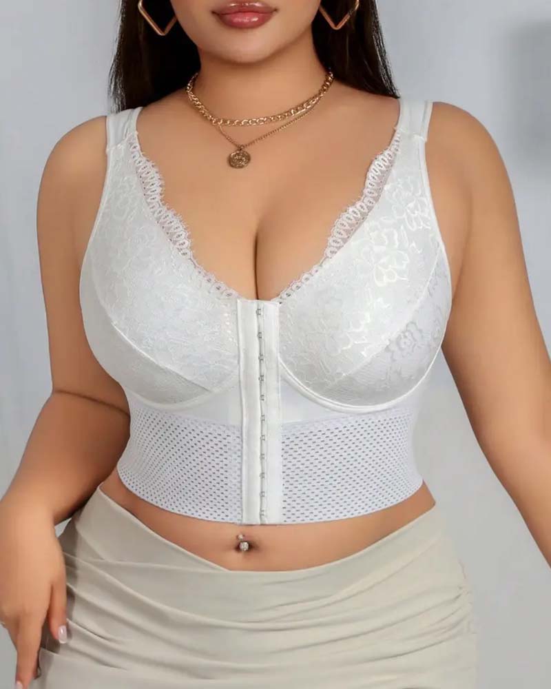 Femme Fermeture Devant Boucle Push-Up Sans Armatures Correcteur De Posture Soutien-Gorge