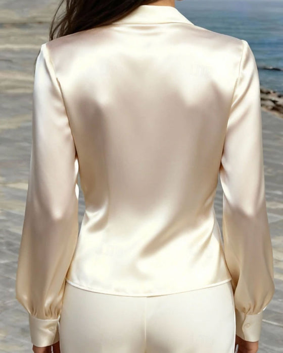 Blouse Mode Profond V Sophistiqué
