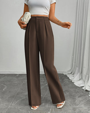 Pantalon Décontracté Ample Droit Large Jambe