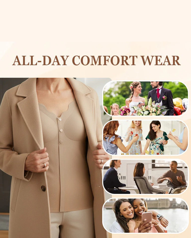 Débardeur Thermique Boutons Devant Soutien-gorge Intégré