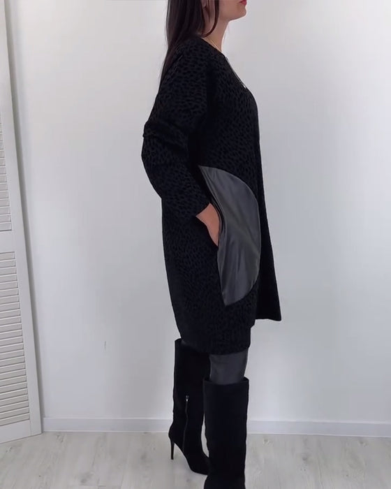 Robe élégante à empiècements et col rond