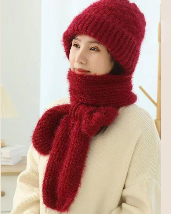 Hiver Polyvalent Tricoté À Capuche Écharpe Pour Femmes