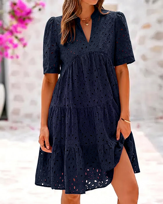 Robe Col Montant Creux Ligne-A
