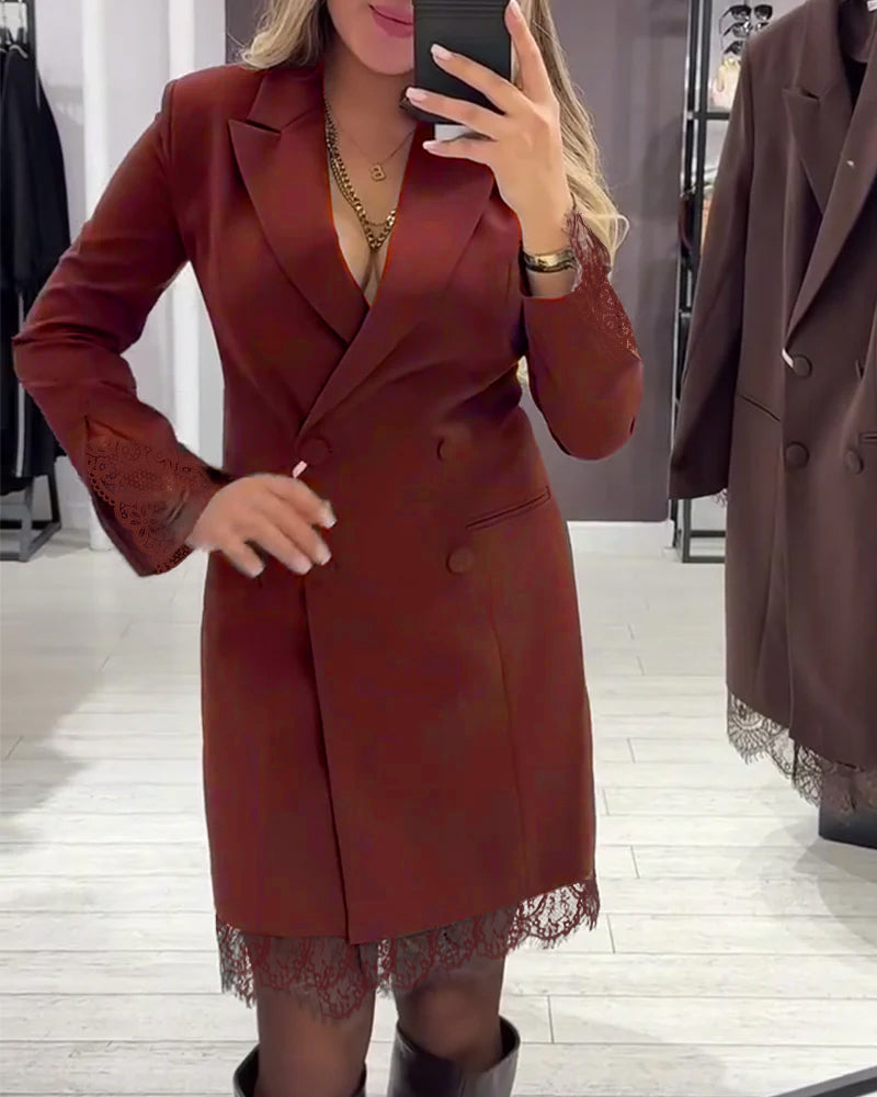 Robe À Col V Et Inserts Pour Le Travail