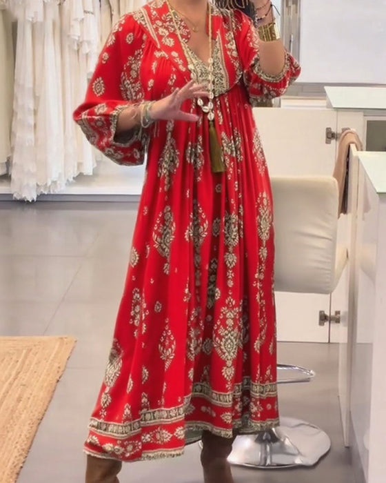 Robe décontractée à imprimé et poches amples