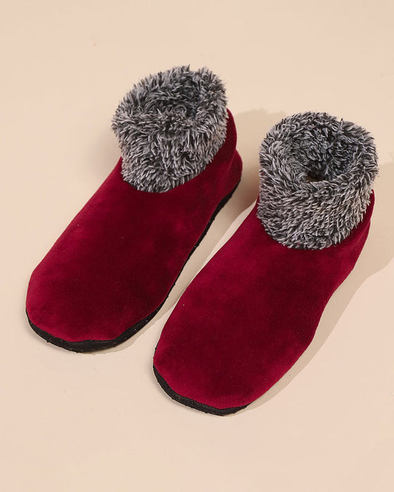 Chaussettes de sol antidérapantes montantes en peluche