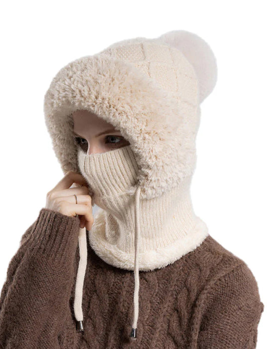 🔥Bonnet D’Hiver Épais Et Stylé – Avec Cache-Visage Chaud Et Écharpe🧣